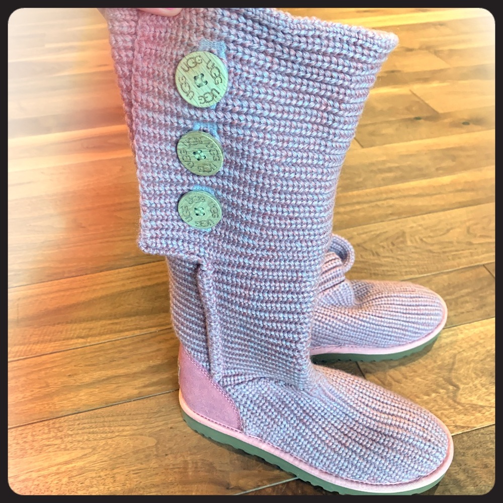 UGG Australia Classic Cardy Knit Boots, Size 7